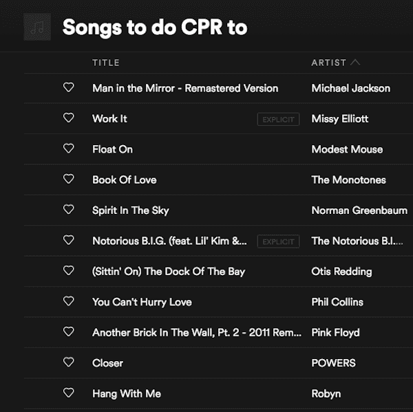 This CPR Playlist on Spotify Is a Life Saver (Literally)