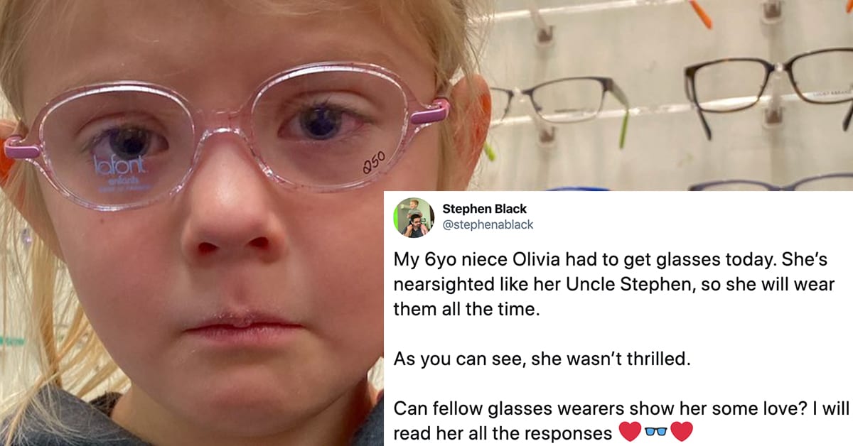 6-Year-Old Cries Because She Has To Wear Glasses, So Fellow Glasses ...