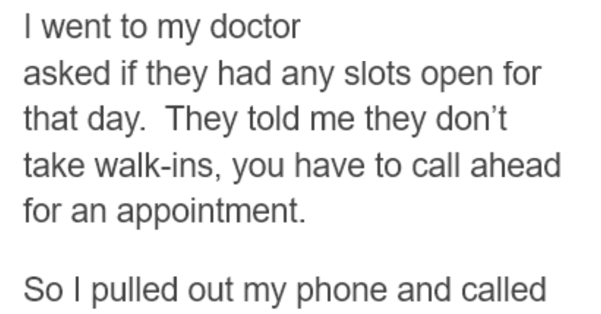 Patient Pulls Ingenious Trick to Get a Quick Appointment